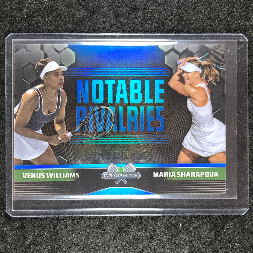 2024 Topps Graphite Tennis VENUS WILLIAMS SHARAPOVA Notable Rivalries Blue 37/50