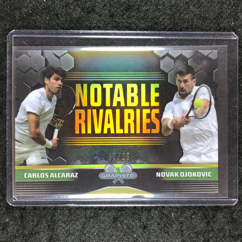 2024 Topps Graphite Tennis ALCARAZ NOVAK DJOKOVIC Notable Rivalries Gold 5/25 AD