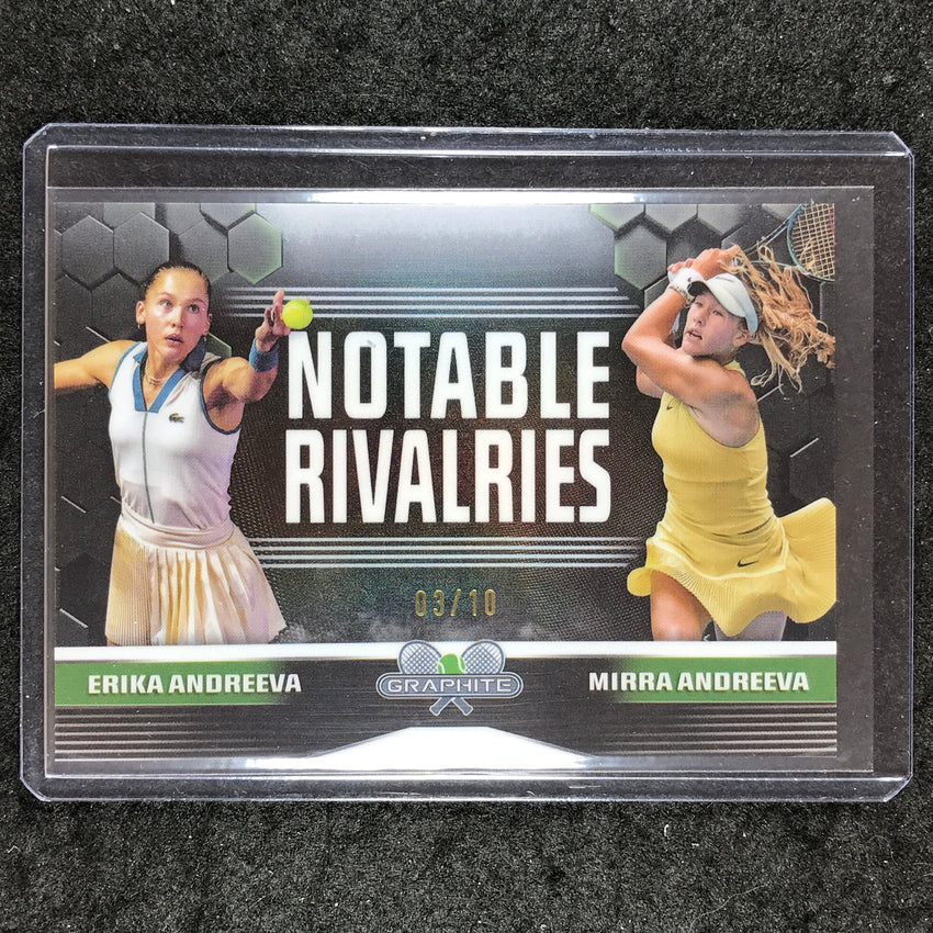2024 Topps Graphite Tennis ERIKA ANDREEVA MIRRA ANDREEVA Rivalries White 3/10