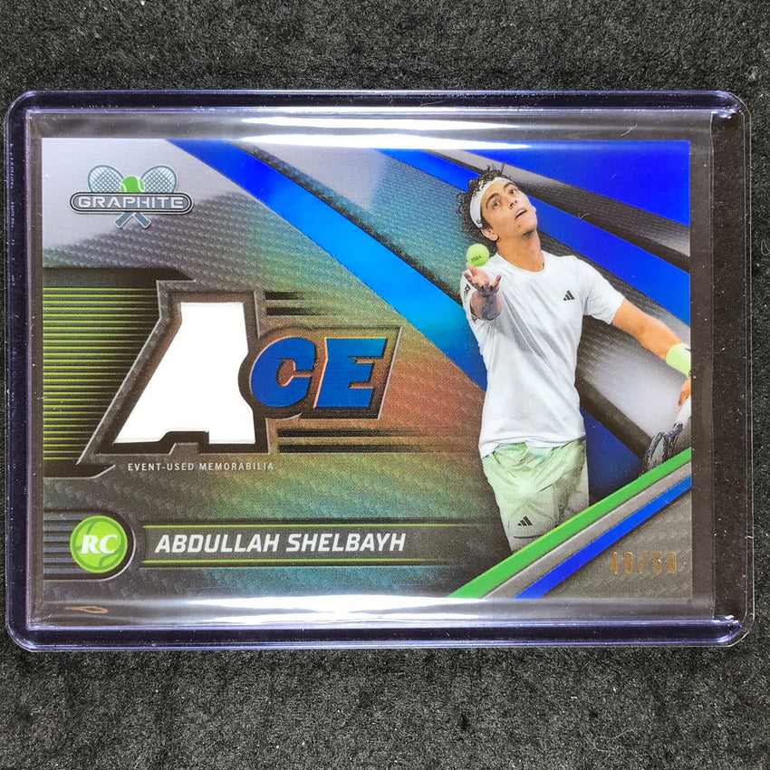 2024 Topps Graphite Tennis ABDULLAH SHELBAYH Rookie Ace Relic Blue 48/50 #ASH