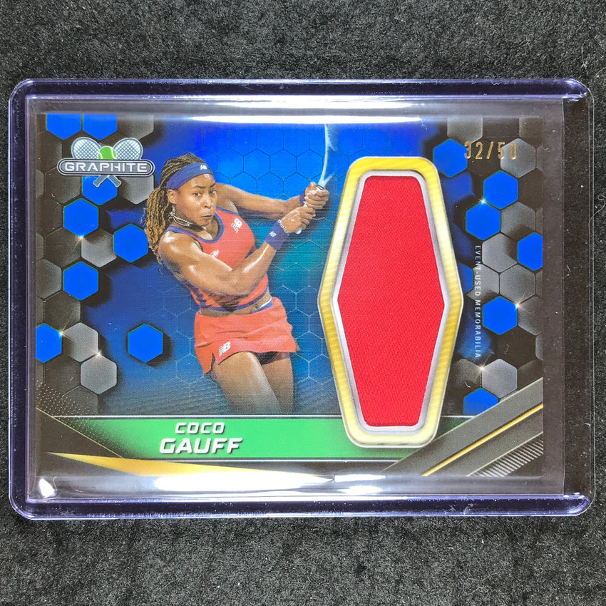 2024 Topps Graphite Tennis COCO GAUFF Graphite Relics Blue 32/50 #CGF