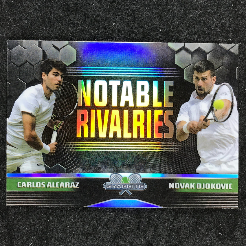 2024 Topps Graphite Tennis ALCARAZ NOVAK DJOKOVIC Notable Rivalries Refractor AD