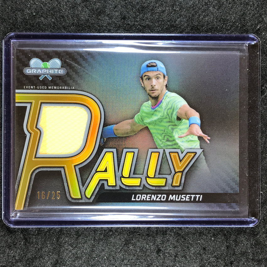 2024 Topps Graphite Tennis LORENZO MUSETTI Rally Relics Gold 16/25 #LMI