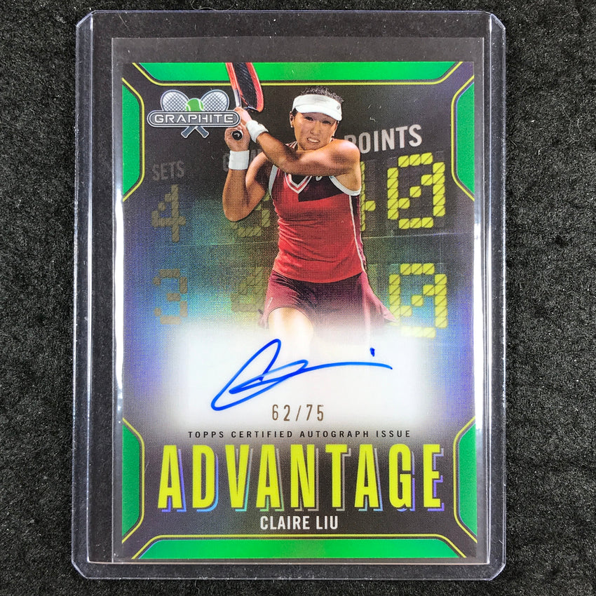 2024 Topps Graphite Tennis CLAIRE LIU Advantage Auto Green 62/75