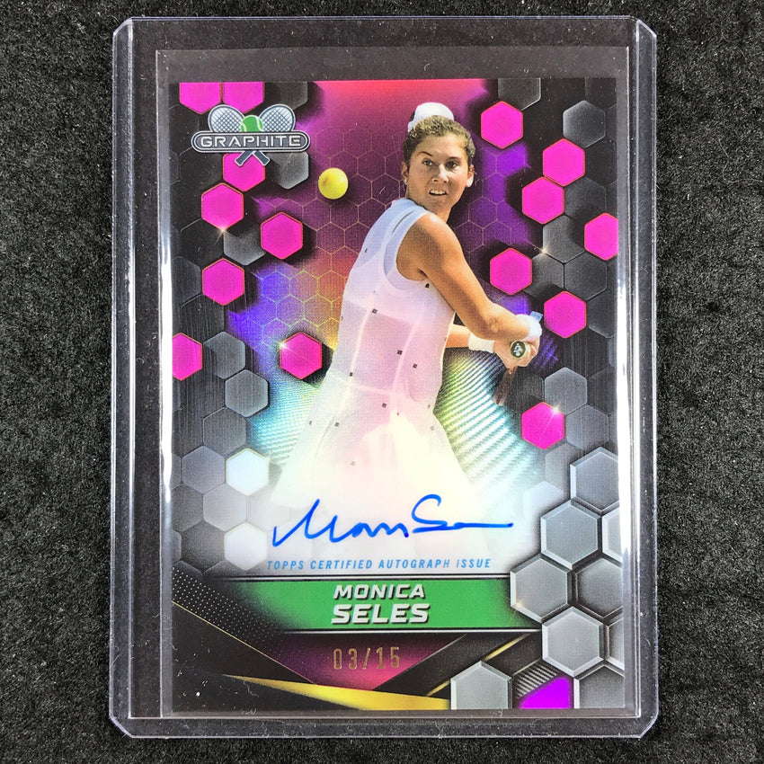 2024 Topps Graphite Tennis MONICA SELES Graphite Signatures Auto Pink 3/15