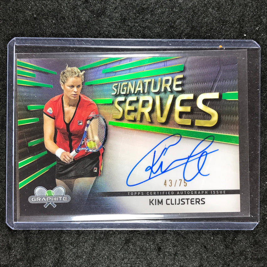 2024 Topps Graphite Tennis KIM CLIJSTERS Signature Serves Auto Green 43/75 #KC