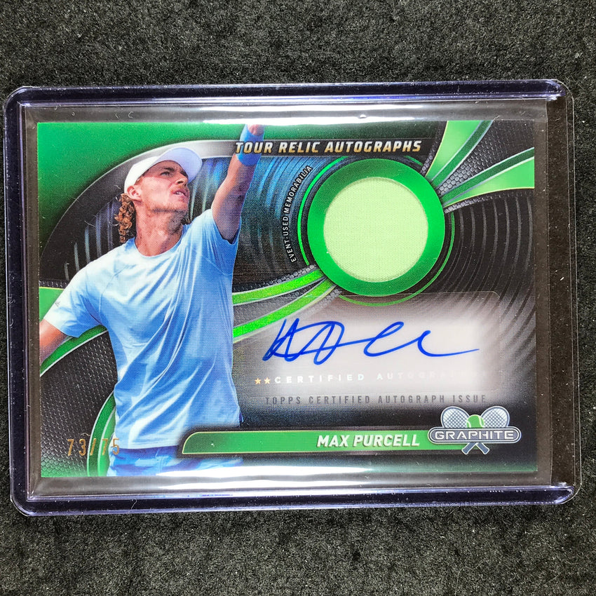 2024 Topps Graphite Tennis MAX PURCELL Tour Relic Auto Green 73/75 #MPL