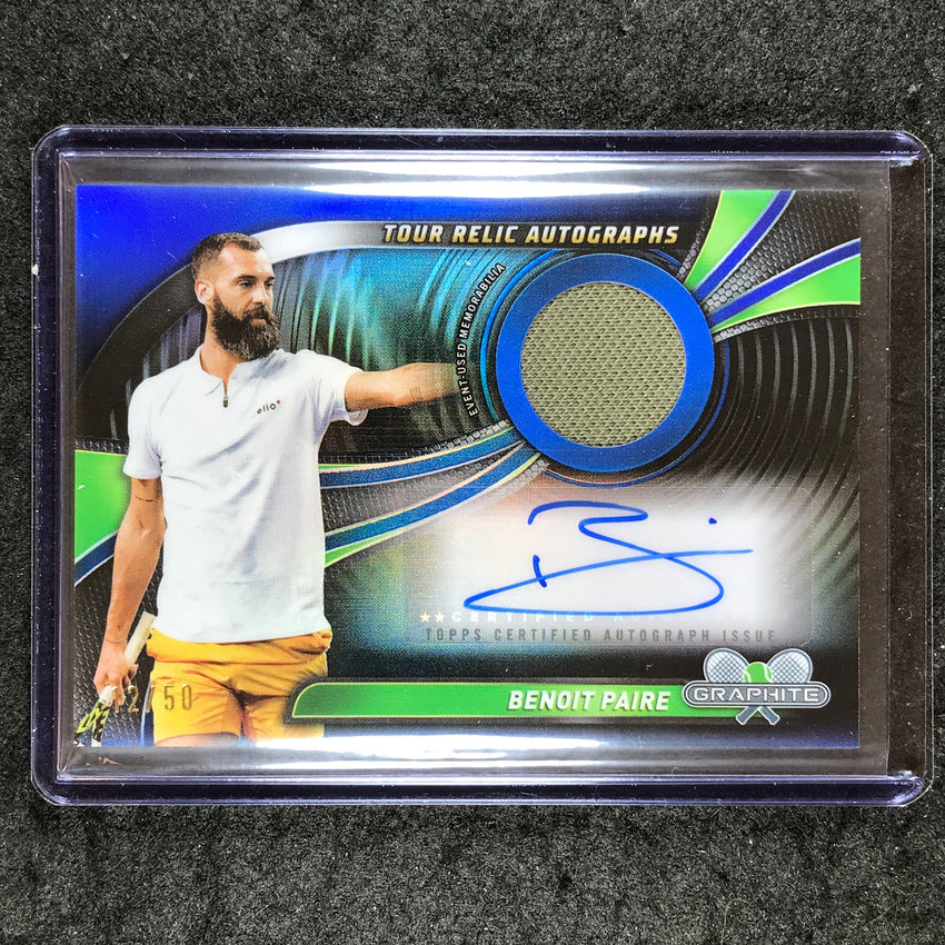2024 Topps Graphite Tennis BENOIT PAIRE Tour Relic Auto Blue 12/50 #BPE