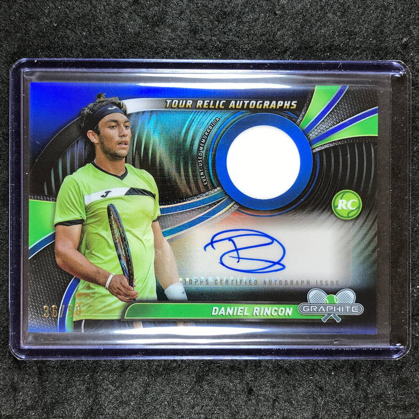 2024 Topps Graphite Tennis DANIEL RINCON Tour Relic Auto Rookie Blue 36/50 #DRN