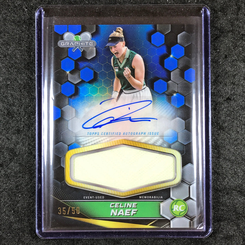 2024 Topps Graphite Tennis CELINE NAEF Graphite Signature Relic Auto Blue 35/50