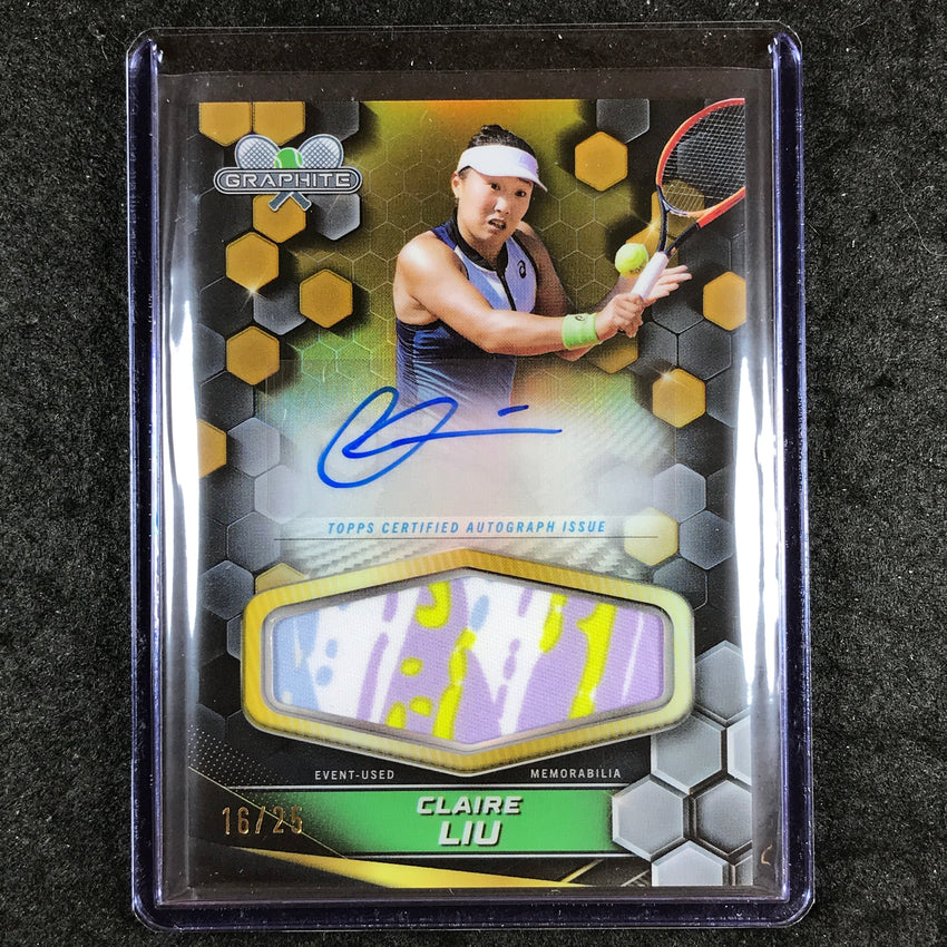 2024 Topps Graphite Tennis CLAIRE LIU Graphite Signature Relic Auto Gold 16/25
