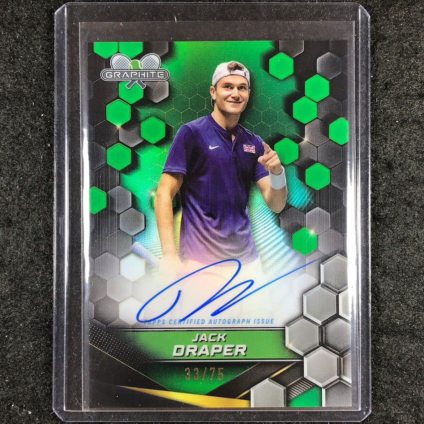 2024 Topps Graphite Tennis JACK DRAPER Graphite Signatures Auto Green 33/75