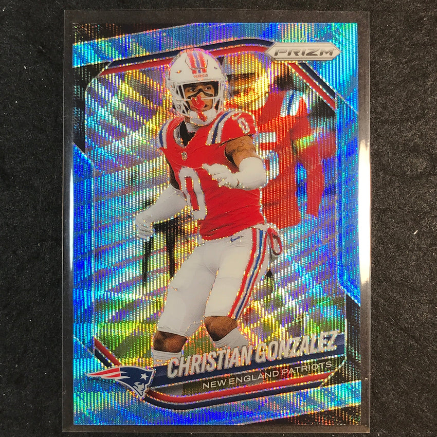 2025 Prizm Football CHRISTIAN GONZALEZ Base Blue Wave /230 #176