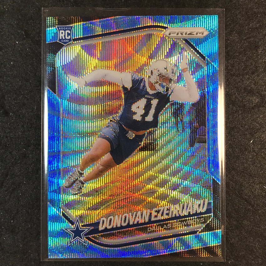 2025 Prizm Football DONOVAN EZEIRUAKU Rookie Base Blue Wave /230 #314