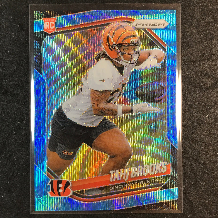 2025 Prizm Football TAHJ BROOKS Rookie Base Blue Wave /230 #335
