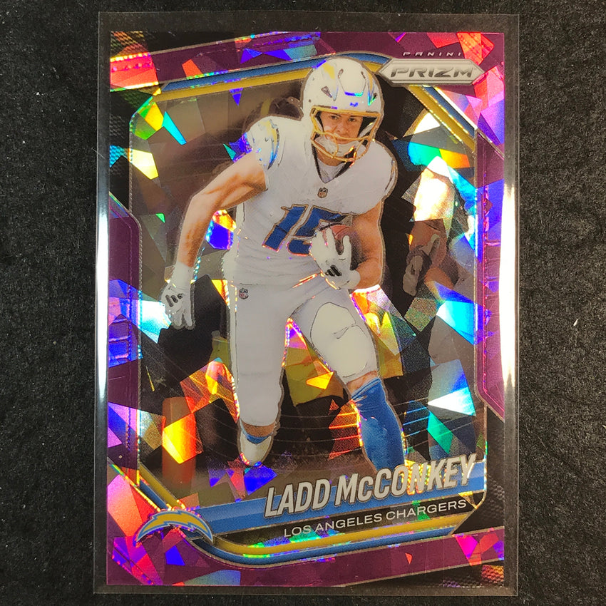 2025 Prizm Football LADD MCCONKEY Base Purple Ice /225 #18