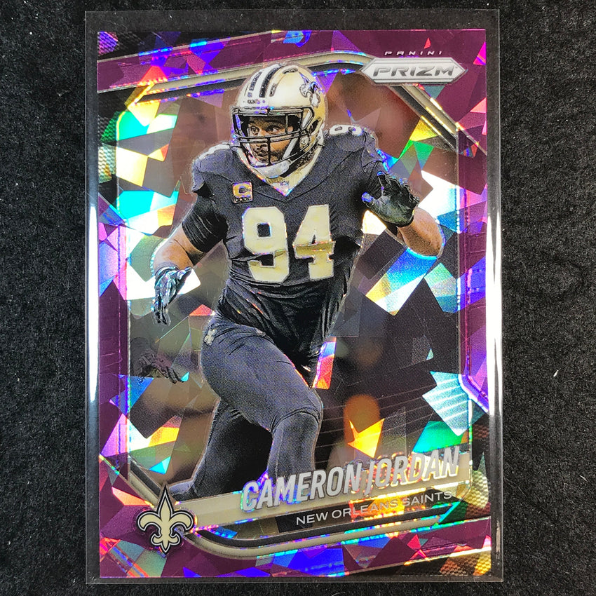 2025 Prizm Football CAMERON JORDAN Base Purple Ice /225 #199