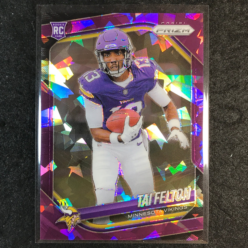 2025 Prizm Football TAI FELTON Rookie Base Purple Ice /225 #361