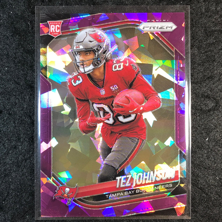 2025 Prizm Football TEZ JOHNSON Rookie Base Purple Ice /225 #381
