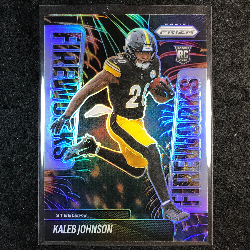 2025 Prizm Football KALEB JOHNSON Fireworks Silver #4