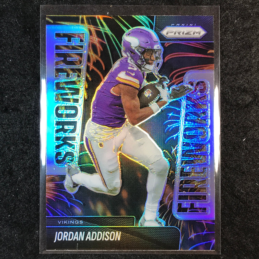 2025 Prizm Football JORDAN ADDISON Fireworks Silver #8