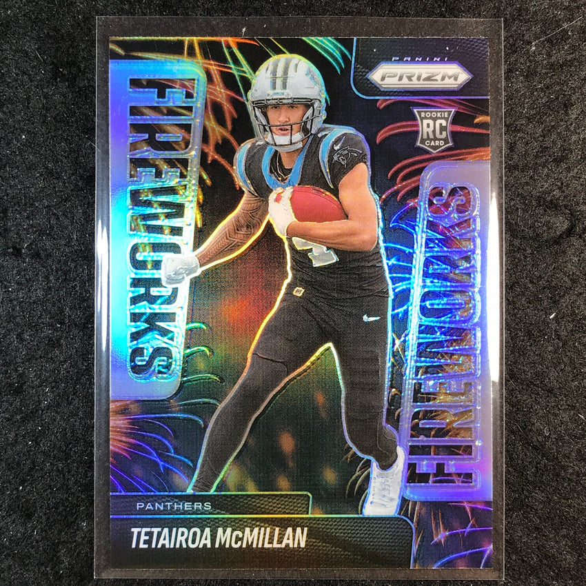 2025 Prizm Football TETAIROA MCMILLAN Fireworks Rookie Silver #21