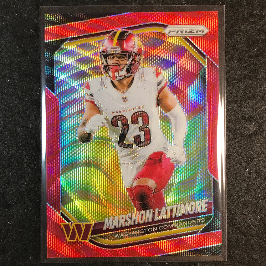 2025 Prizm Football MARSHON LATTIMORE Base Red Wave /149 #184