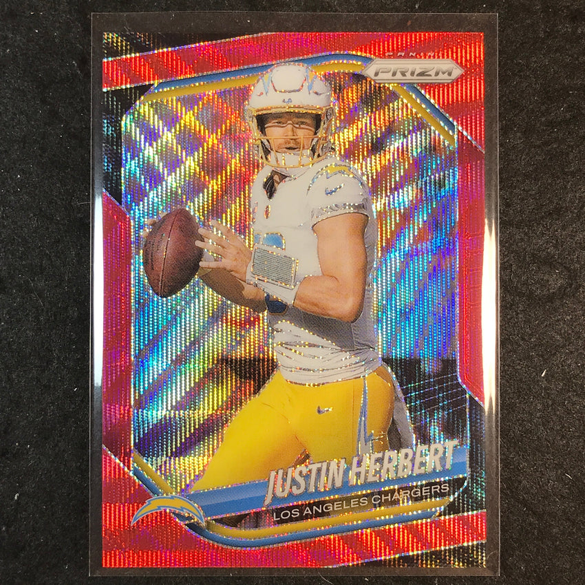 2025 Prizm Football JUSTIN HERBERT Base Red Wave /149 #215