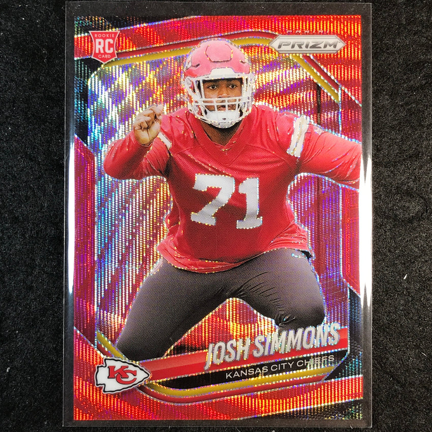 2025 Prizm Football JOSH SIMMONS Rookie Base Red Wave /149 #337