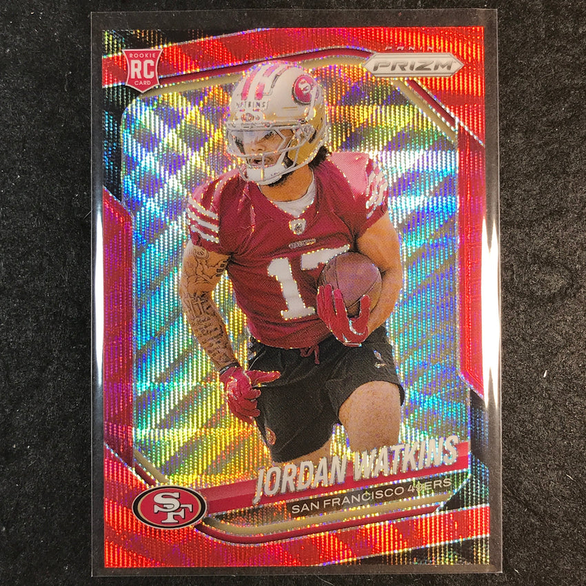 2025 Prizm Football JORDAN WATKINS Rookie Base Red Wave /149 #389
