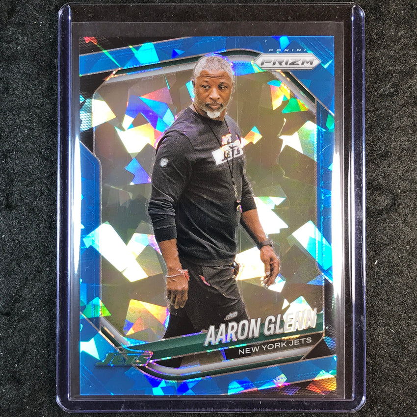 2025 Prizm Football AARON GLENN Base Blue Ice 13/99 #47