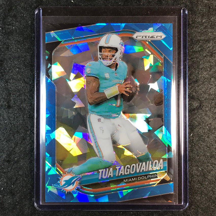 2025 Prizm Football TUA TAGOVAILOA Base Blue Ice 81/99 #58