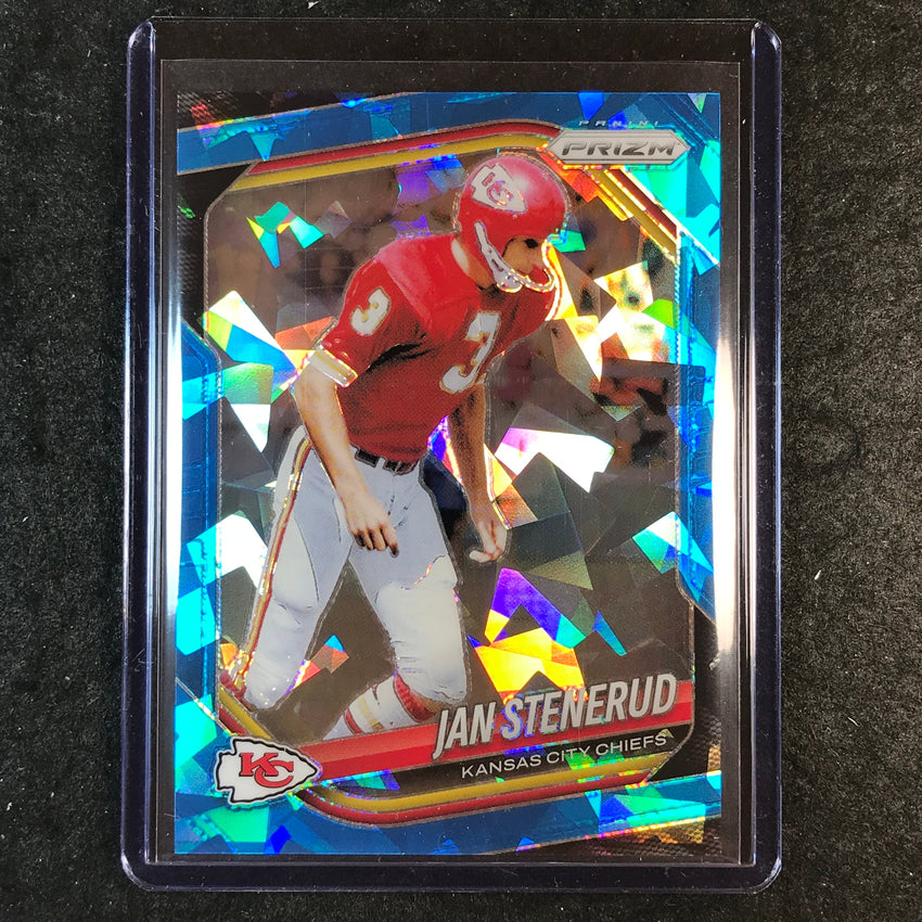 2025 Prizm Football JAN STENERUD Base Blue Ice 90/99 #204