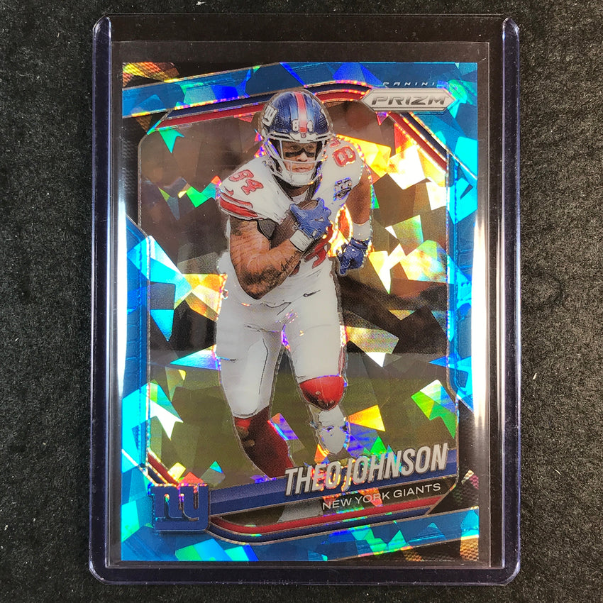 2025 Prizm Football THEO JOHNSON Base Blue Ice 50/99 #211