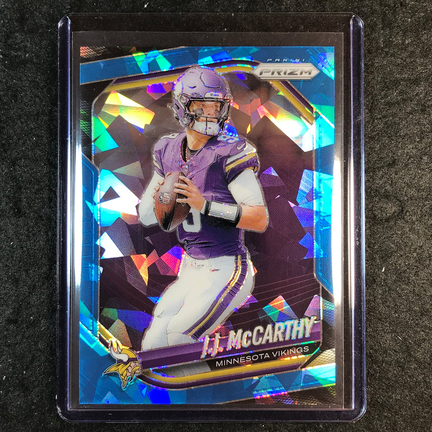 2025 Prizm Football J.J. MCCARTHY Base Blue Ice 7/99 #279