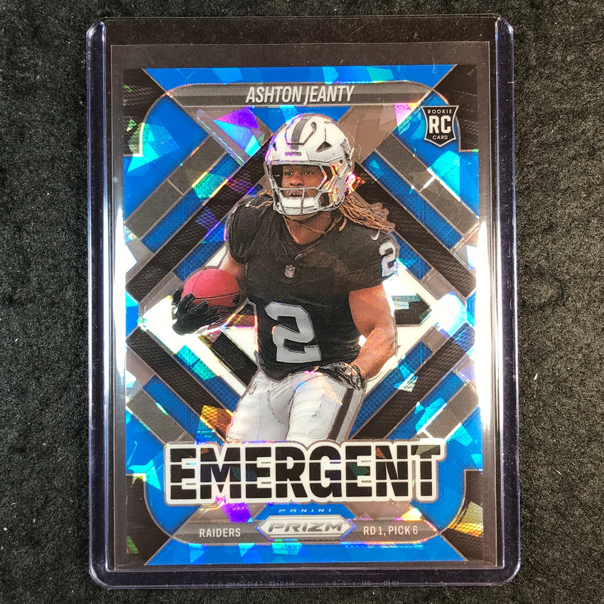 2025 Prizm Football ASHTON JEANTY Emergent Rookie Blue Ice 81/99 #10