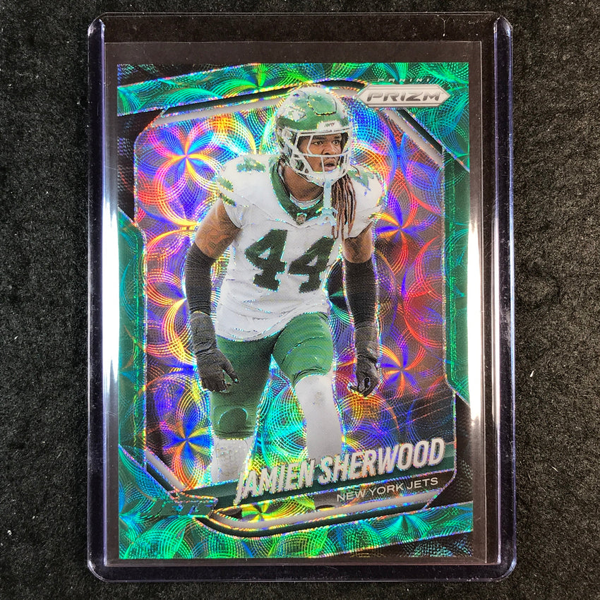2025 Prizm Football JAMIEN SHERWOOD Base Green Scope 21/75 #221