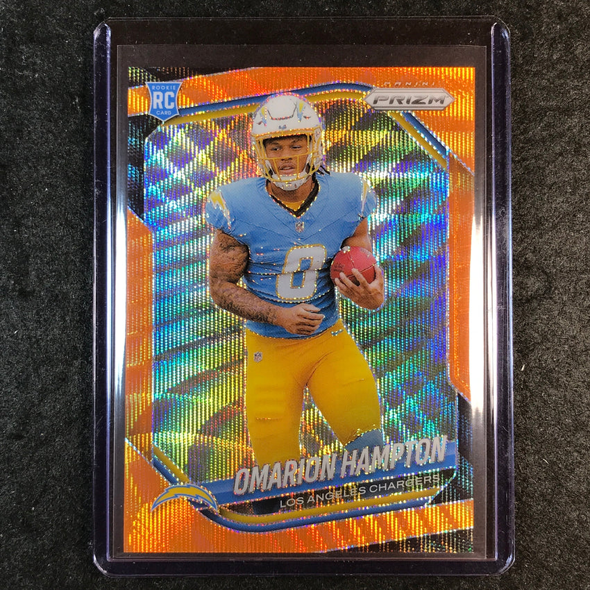 2025 Prizm Football OMARION HAMPTON Rookie Base Orange Wave 14/65 #355