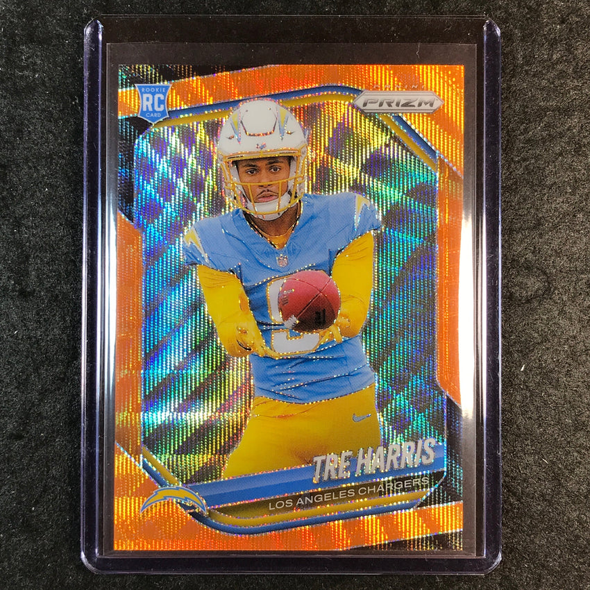 2025 Prizm Football TRE HARRIS Rookie Base Orange Wave 43/65 #371