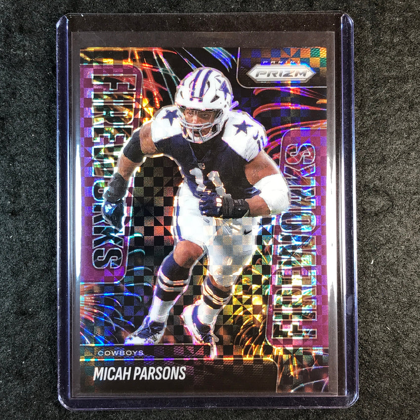 2025 Prizm Football MICAH PARSONS Fireworks Purple Power 4/49 #18