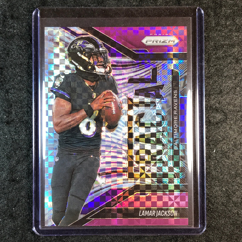 2025 Prizm Football LAMAR JACKSON Fractal Purple Power 4/49 #2