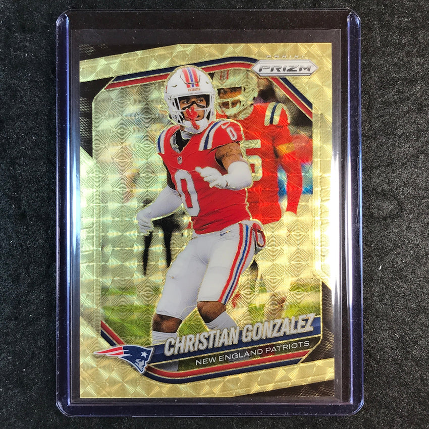 2025 Prizm Football CHRISTIAN GONZALEZ Base Gold Vinyl 2/5 #176