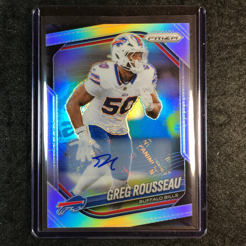 2025 Prizm Football GREG ROUSSEAU Base Auto Silver #9