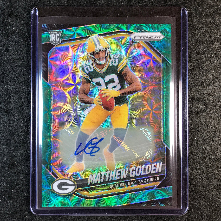 2025 Prizm Football MATTHEW GOLDEN Base Rookie Auto Green Scope 35/75
