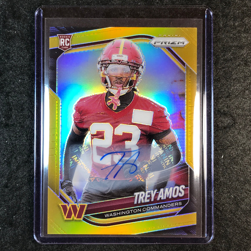 2025 Prizm Football TREY AMOS Base Rookie Auto Gold 1/10