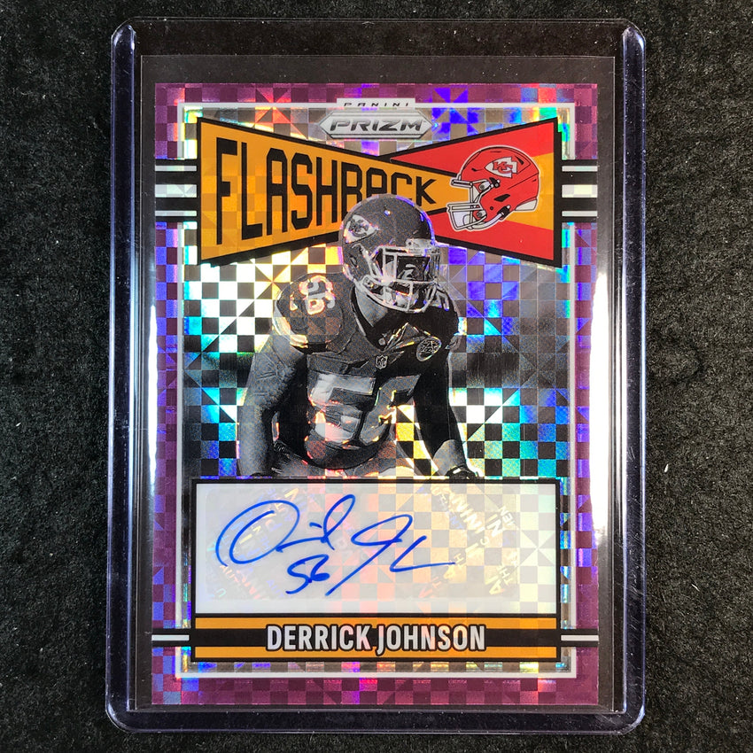 2025 Prizm Football DERRICK JOHNSON Flashback Autographs Purple Power 9/49