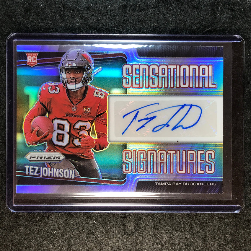 2025 Prizm Football TEZ JOHNSON Sensational Signatures Rookie Auto Silver 41/149