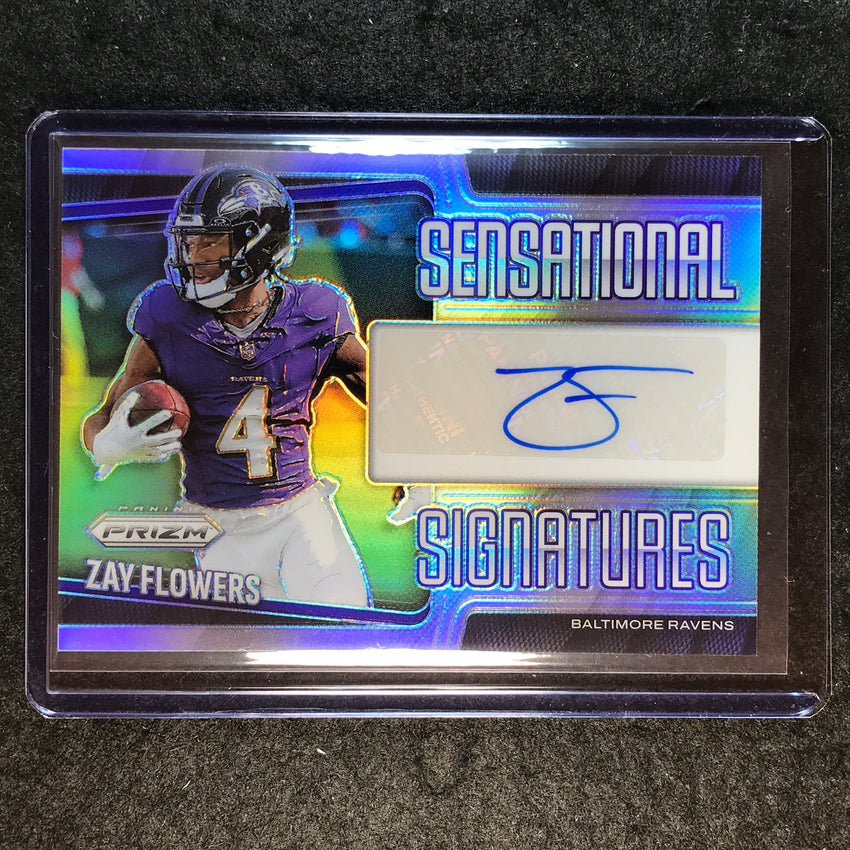 2025 Prizm Football ZAY FLOWERS Sensational Signatures Auto Silver 33/149
