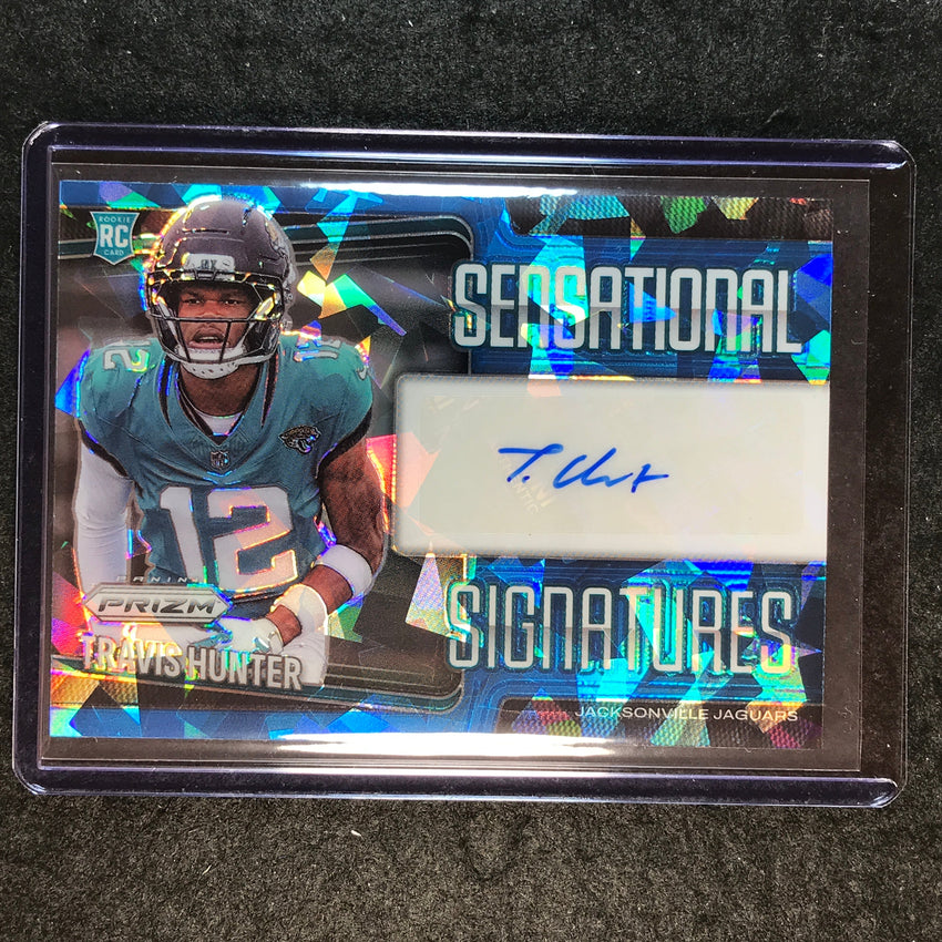 2025 Prizm Football TRAVIS HUNTER Sensational Signatures Rookie Auto Blue 60/99
