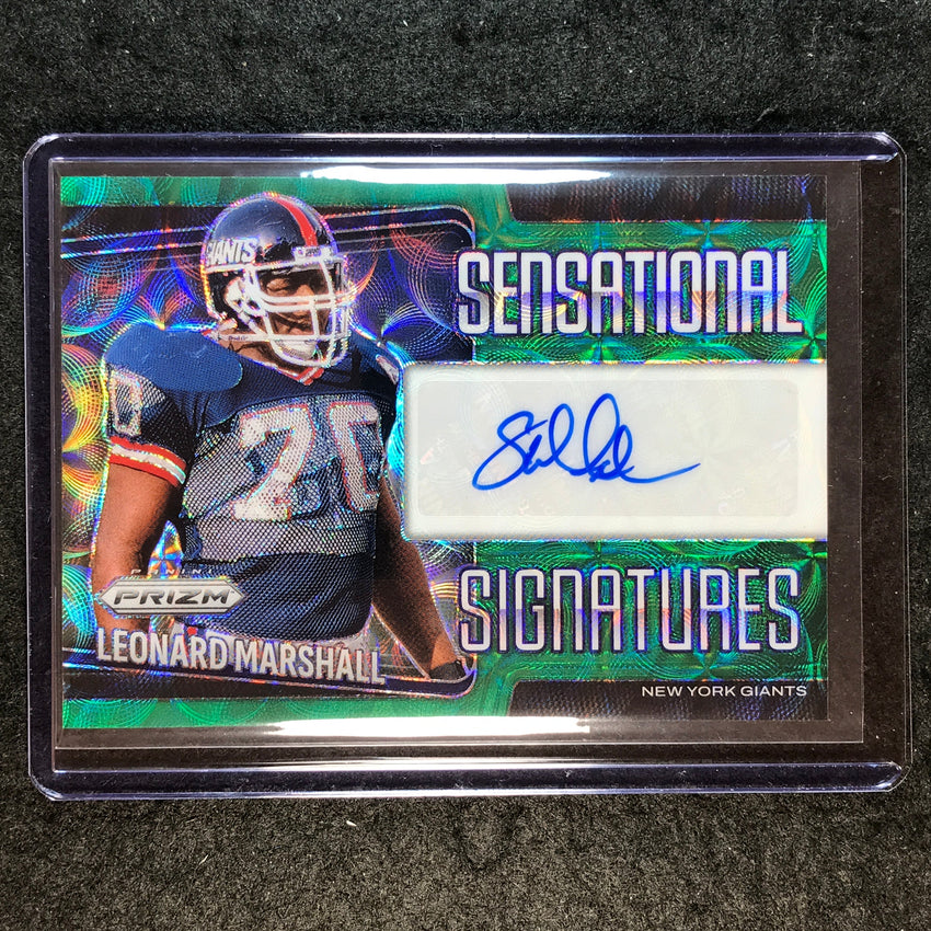2025 Prizm Football LEONARD MARSHALL Sensational Signatures Auto Green 56/75